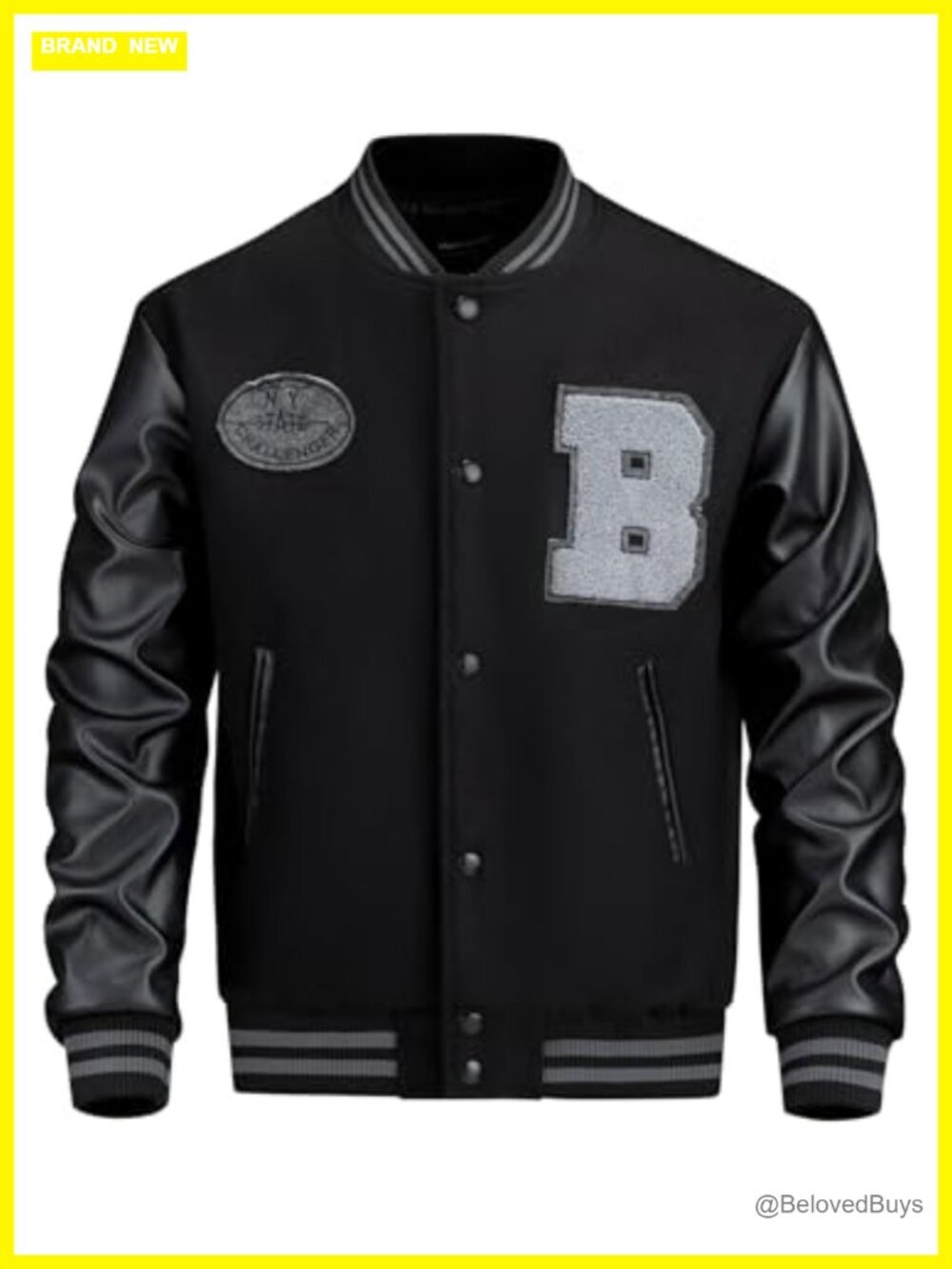 Men's Varsity Baseball Collar Letterman Bomber Jacket